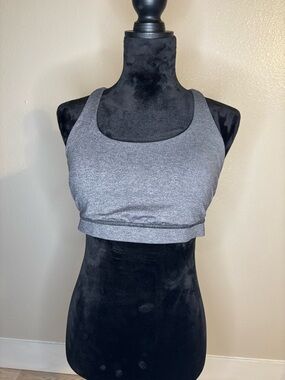 lululemon athletica Heathered Gray Crossback Scoop Sports Bra Size 12